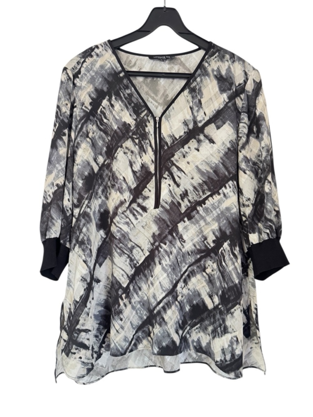 Lafayette 148 New York Watercolor Print Tunic Silk Blouse Size Large